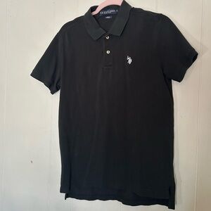 U.S. Polo Assn Black Short Sleeve Polo Shirt Size Small Classic Logo